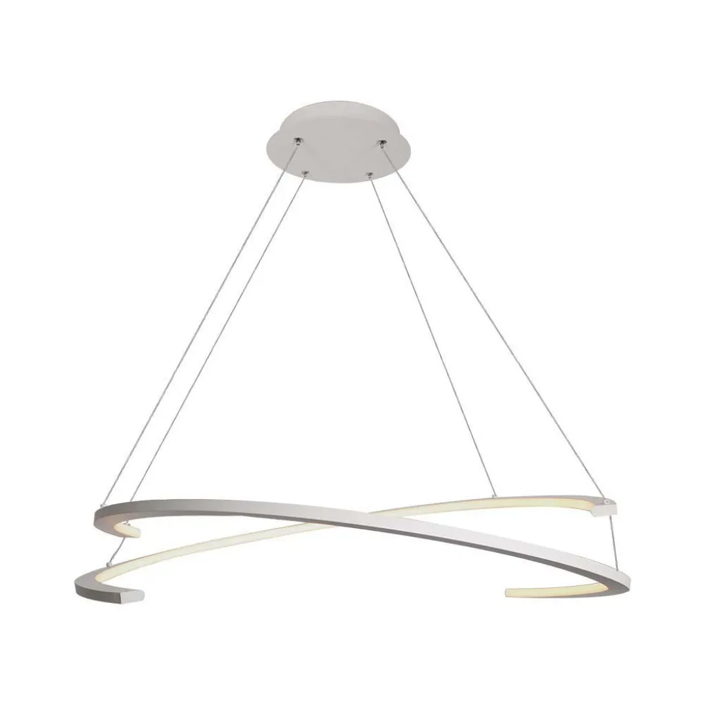 V-TAC Lampadario LED a Sospensione con 2 Mezzaluna 48W Colore Bianco 80*120cm 3000K Triac Dimmerabile 3000K - immagine 1