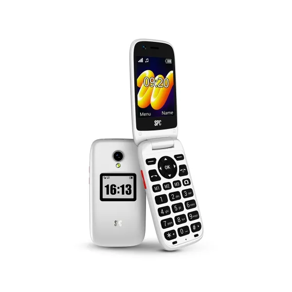 Telefono cellulare SPC Wild Star 4G schermo da 28 - Design a conchiglia - Schermo esterno da 14 - Compatibile con SPC Circles - Bianco - immagine 1