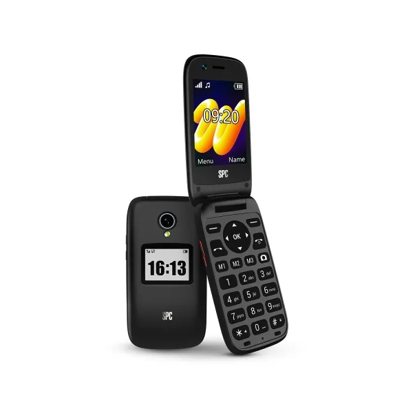 Telefono cellulare SPC Wild Star 4G schermo da 28 - Design a conchiglia - Schermo esterno da 14 - Compatibile con SPC Circles - Nero - immagine 1