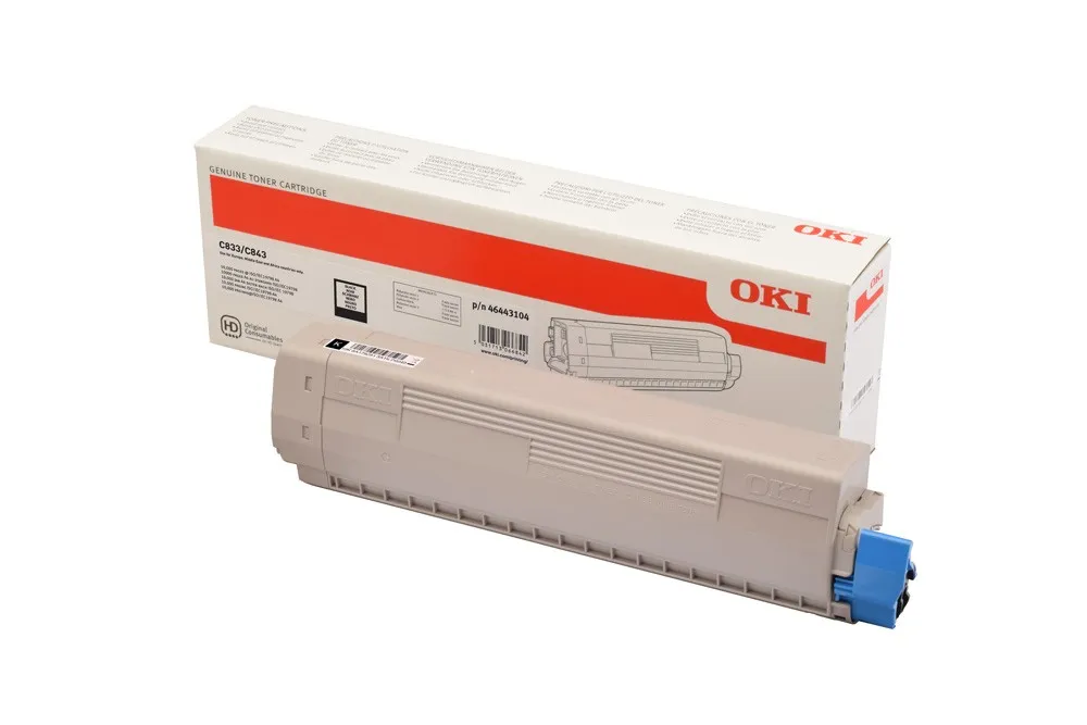 ORIGINALE OKI toner nero 46443104 C833/C843 10000 pagine - immagine 1
