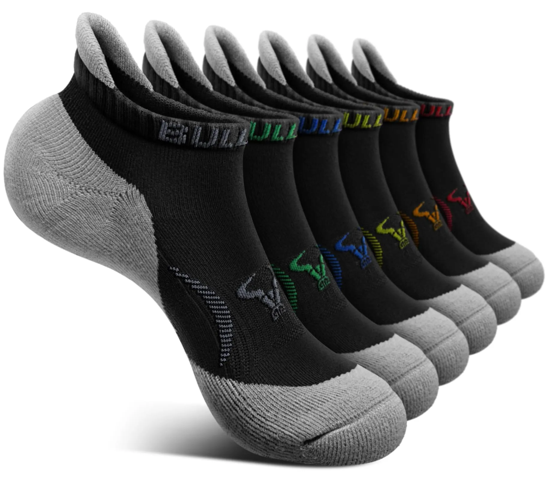 BULLIANT Calzini Uomo Corti 6 paia, Calze Uomo Corte Sportive Traspirante Calze Alla Caviglia,Assorbimento Dell'umidità(6coppie,43-46) - immagine 1