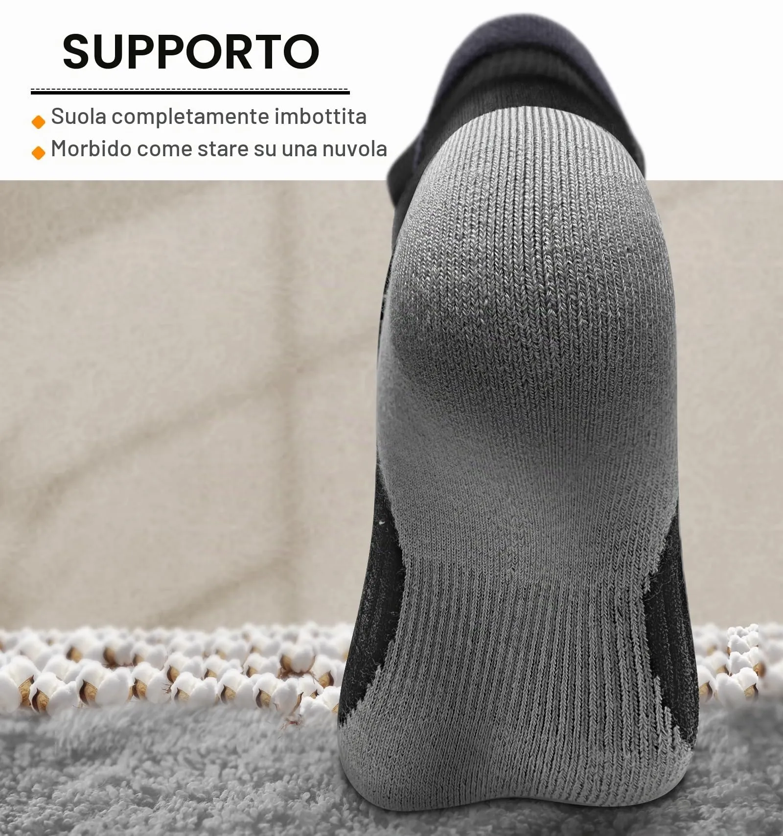BULLIANT Calzini Uomo Corti 6 paia, Calze Uomo Corte Sportive Traspirante Calze Alla Caviglia,Assorbimento Dell'umidità(6coppie,43-46) - immagine 5