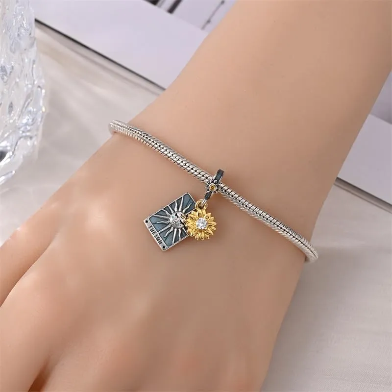 QIKAOLA Ciondolo Bead Charm Perline in argento sterling S925 per bracciali e collane europee per donne - immagine 2