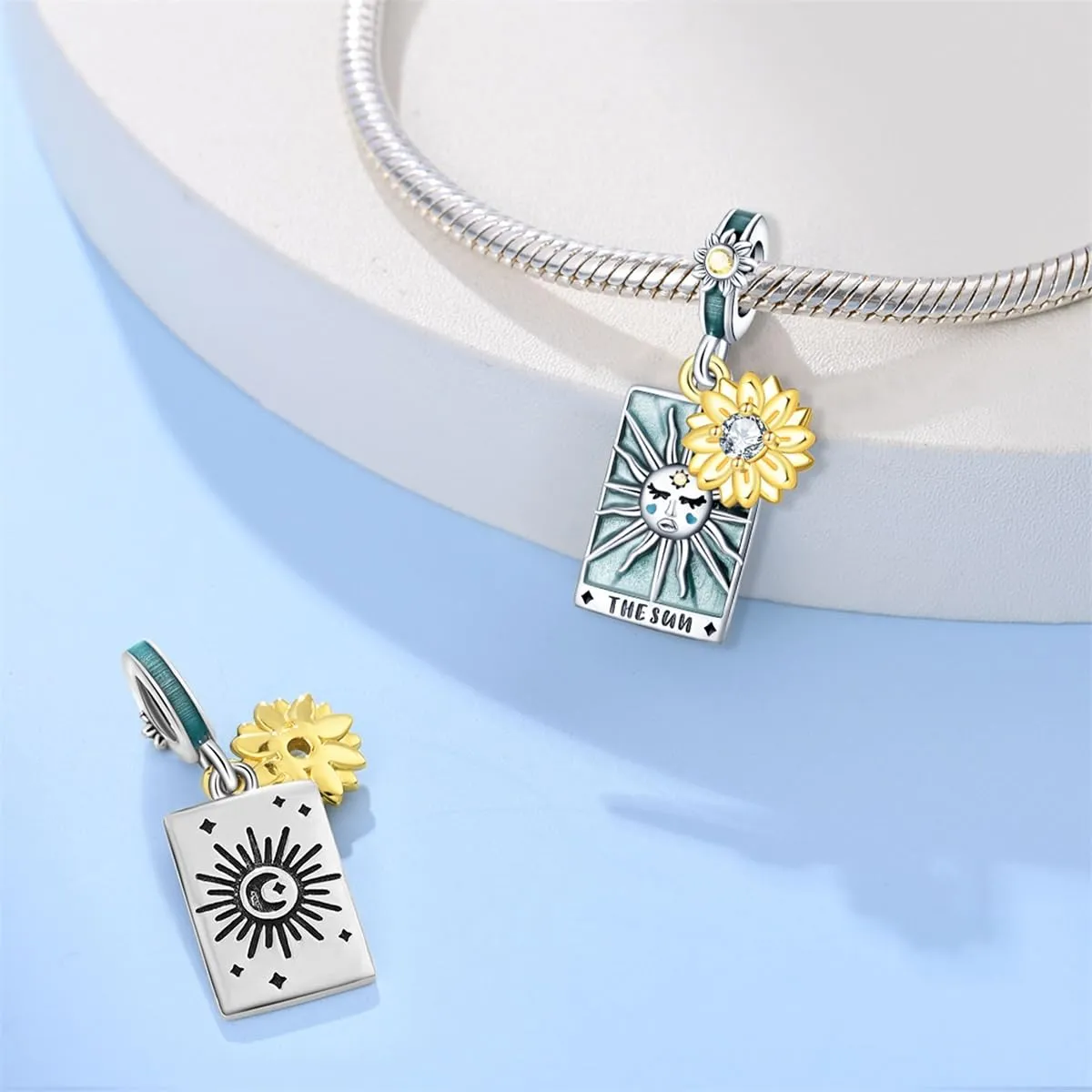 QIKAOLA Ciondolo Bead Charm Perline in argento sterling S925 per bracciali e collane europee per donne - immagine 4