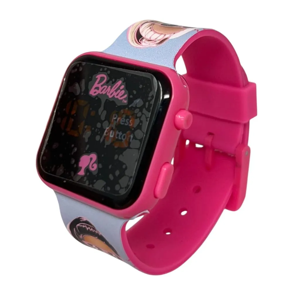 CARTOON Orologio da polso Barbie digitale con schermo a led cinturino in silicone per bambine - immagine 3