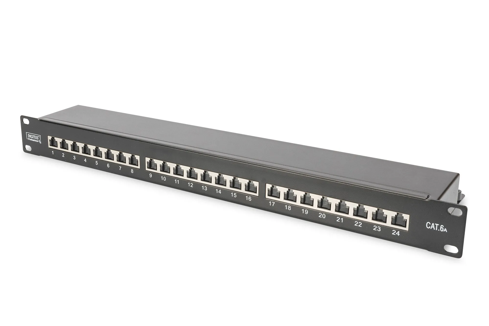 Pannello Patch 19 Categoria 6A Schermato 24 Porte 8 Poli Rj45 Nero - immagine 1