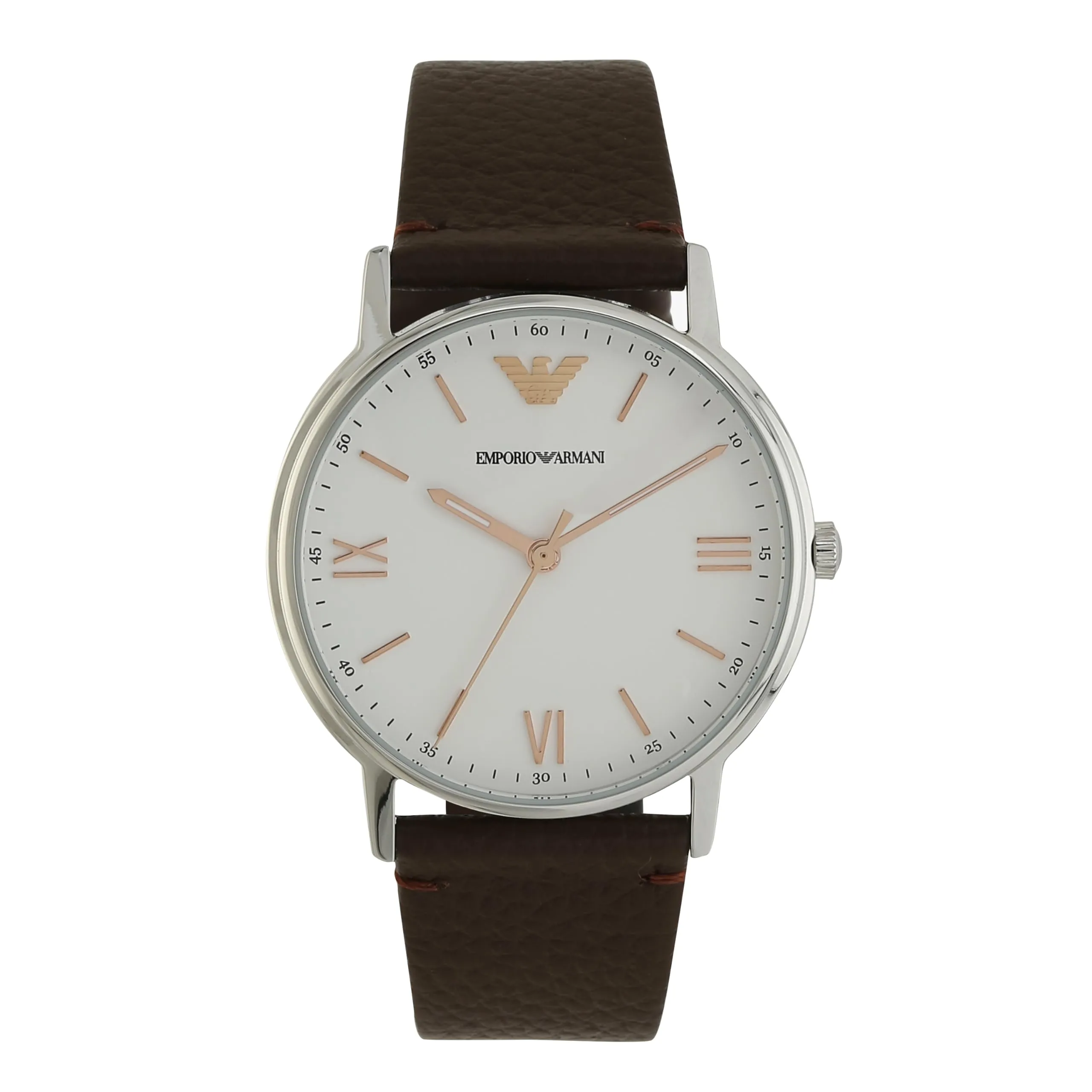 Emporio Armani Orologio da uomo, movimento a tre lancette, cassa in acciaio inossidabile argento 41 mm con cinturino in pelle, AR11173 - immagine 1