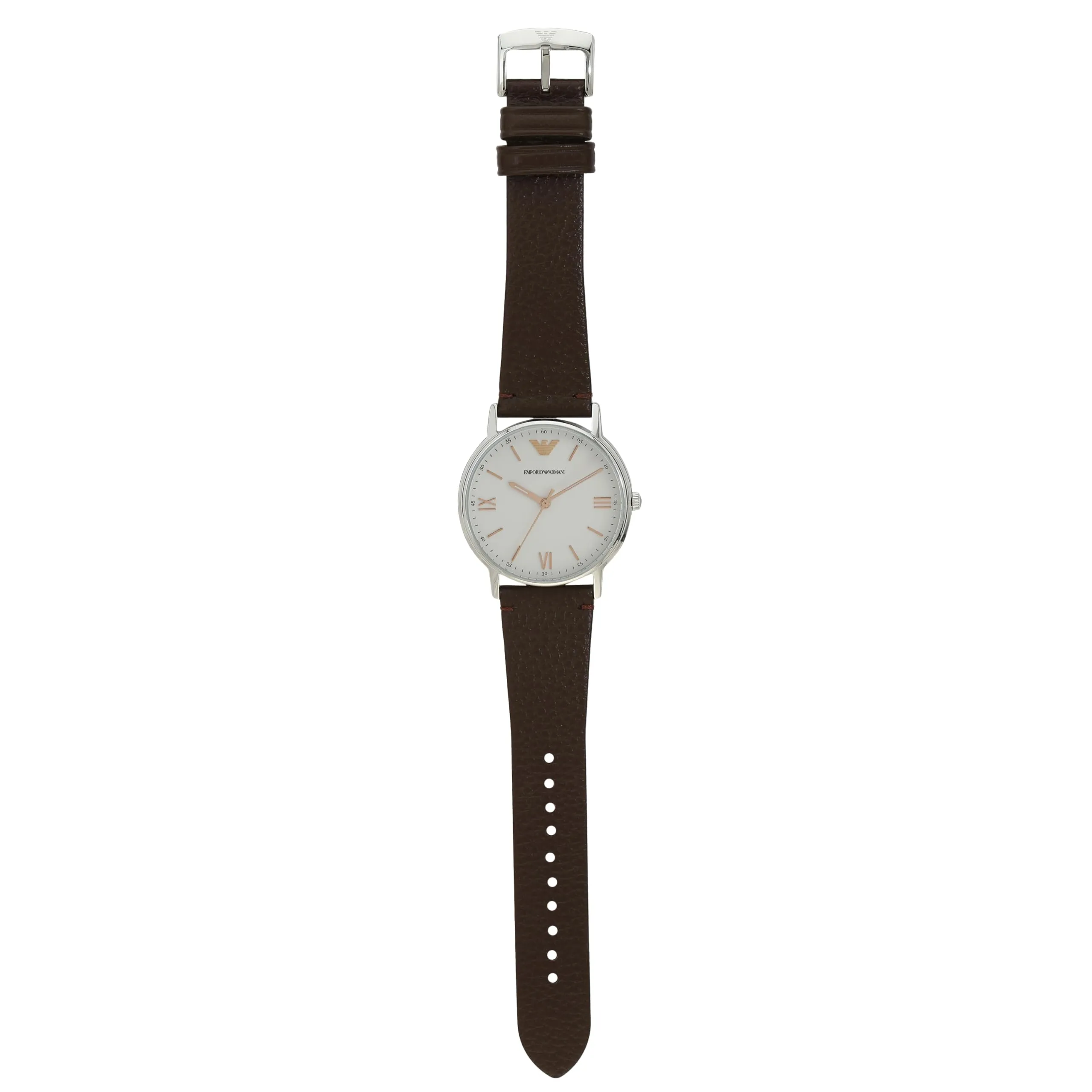 Emporio Armani Orologio da uomo, movimento a tre lancette, cassa in acciaio inossidabile argento 41 mm con cinturino in pelle, AR11173 - immagine 5