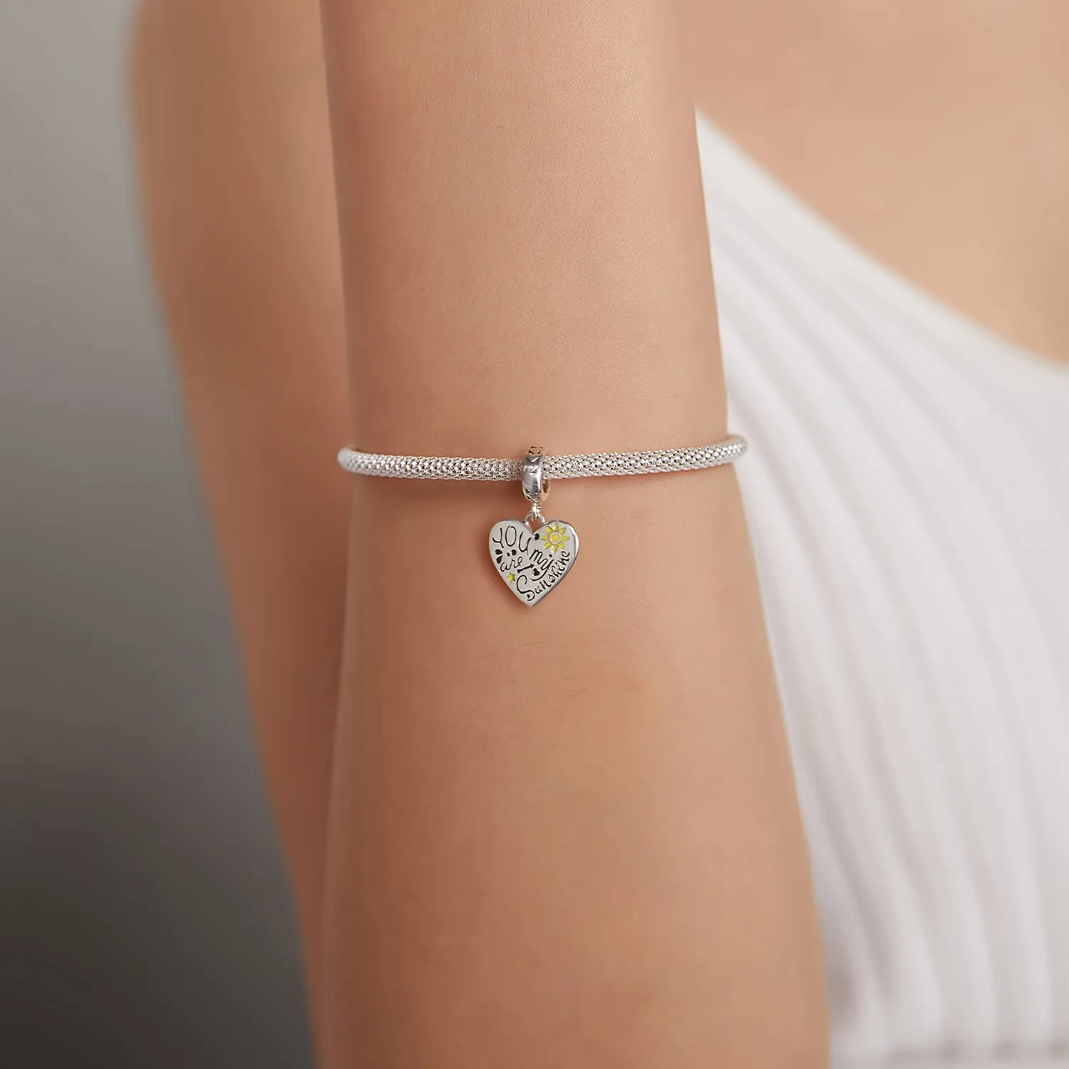 Charm per bracciale You Are My Sunshine Charm in argento sterling 925 - immagine 7