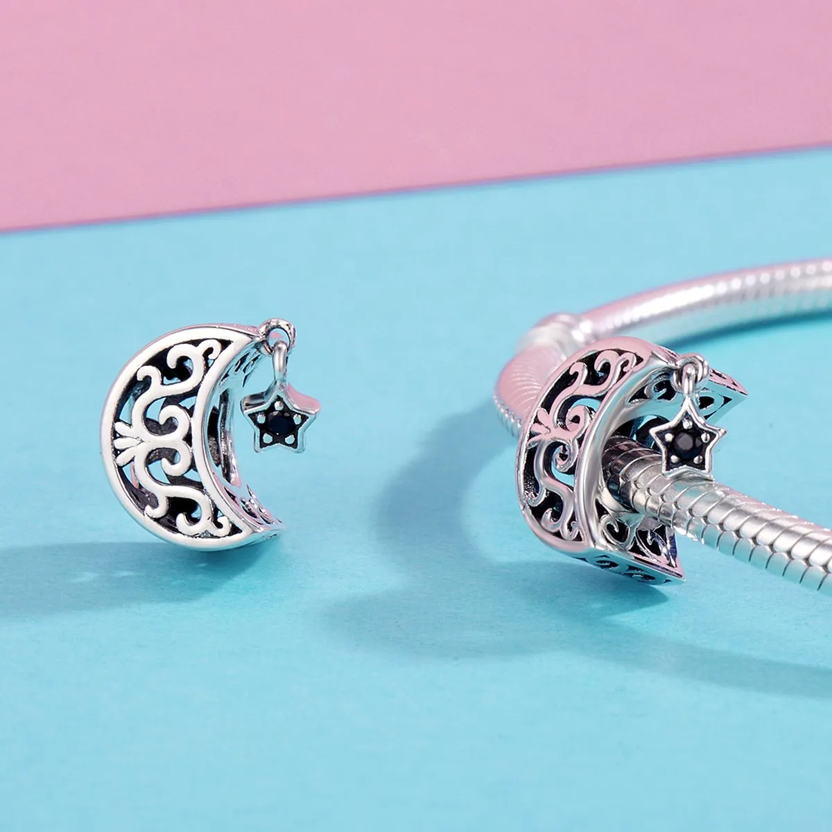 Teleye Charm distanziatore Moon & Stars per bracciale - immagine 7