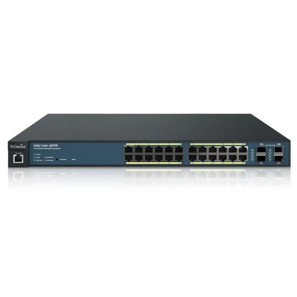 Engenius Ap Controller Switch 50AP 24-PORT Gbe POE.AF/AT(+) 410W 4XSFP L2 19I EWS1200-28TFP - immagine 1