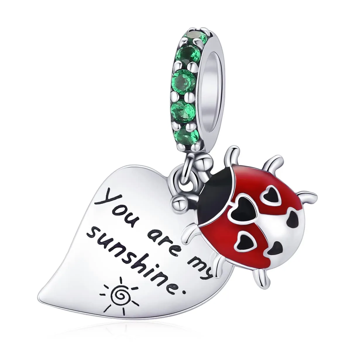 You Are My Sunshine Charm 925 Sterling Silver Charm Fits Most Bracelets - immagine 1