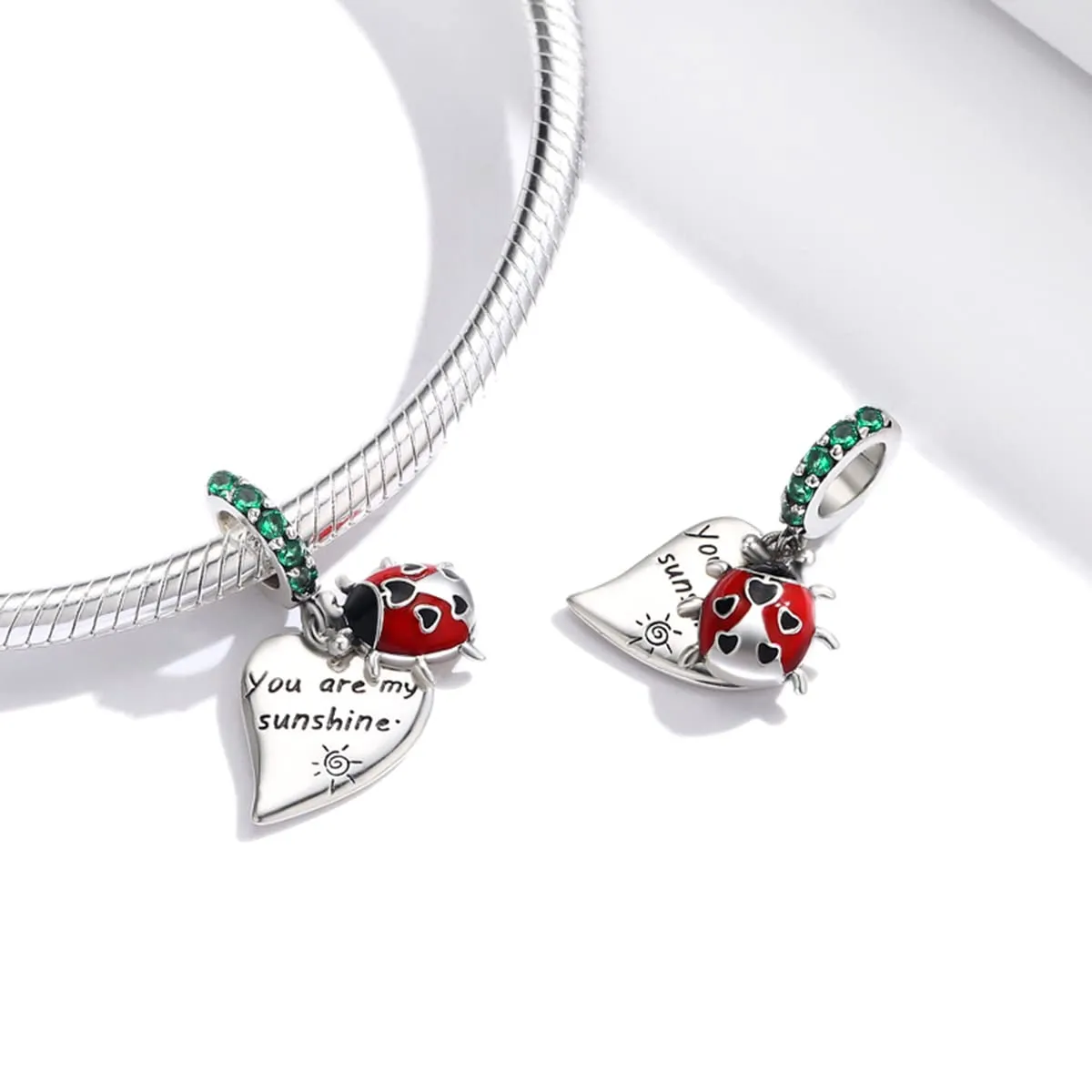 You Are My Sunshine Charm 925 Sterling Silver Charm Fits Most Bracelets - immagine 7