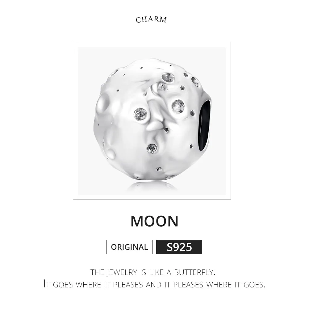 Moon Charm 925 Sterling Silver Charm Fits Most Bracelets and Necklaces - immagine 2