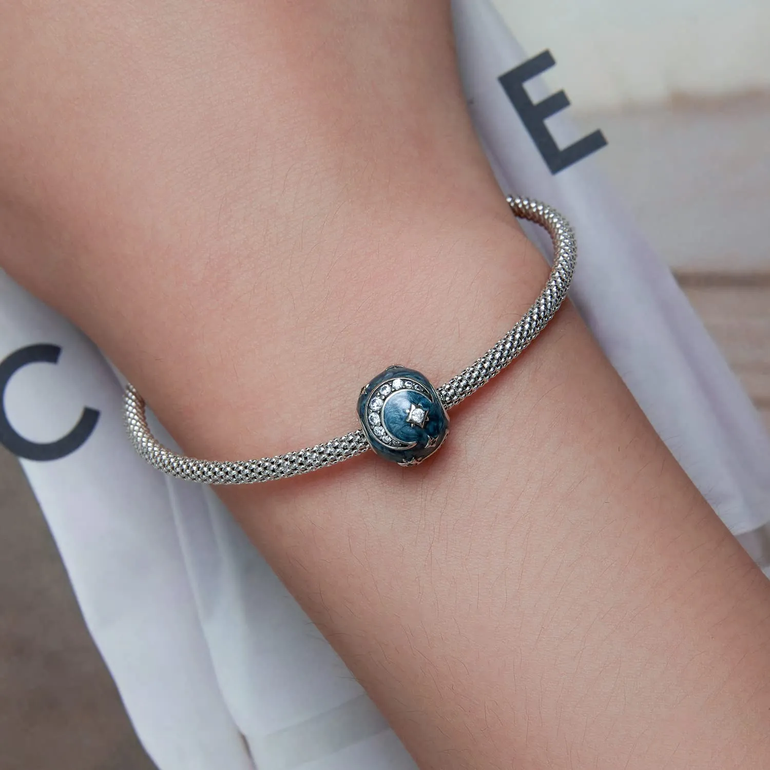Charm Starry & Galaxy Bead Charm in argento sterling 925 adatto per collana con bracciale Pandora - immagine 2