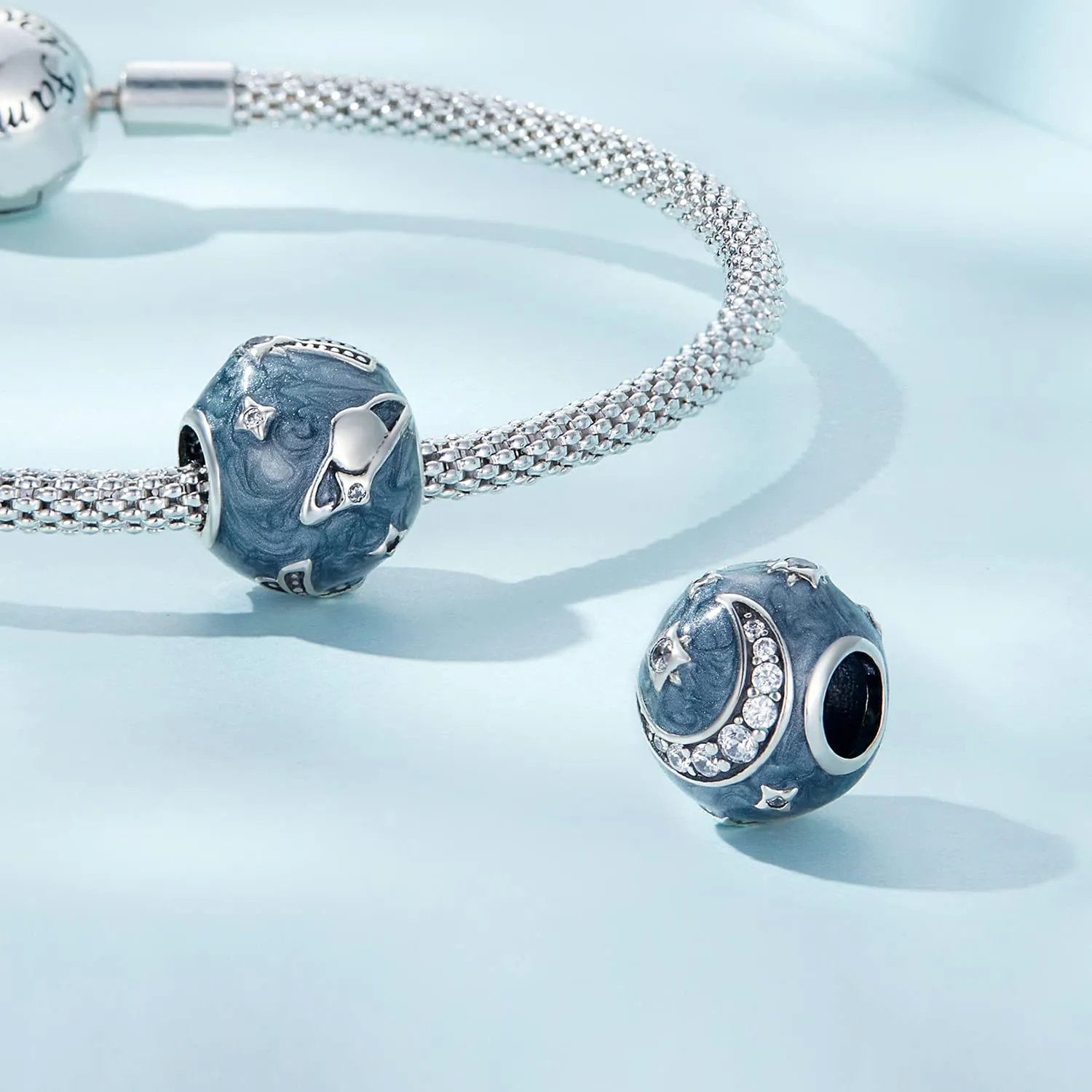 Charm Starry & Galaxy Bead Charm in argento sterling 925 adatto per collana con bracciale Pandora - immagine 5