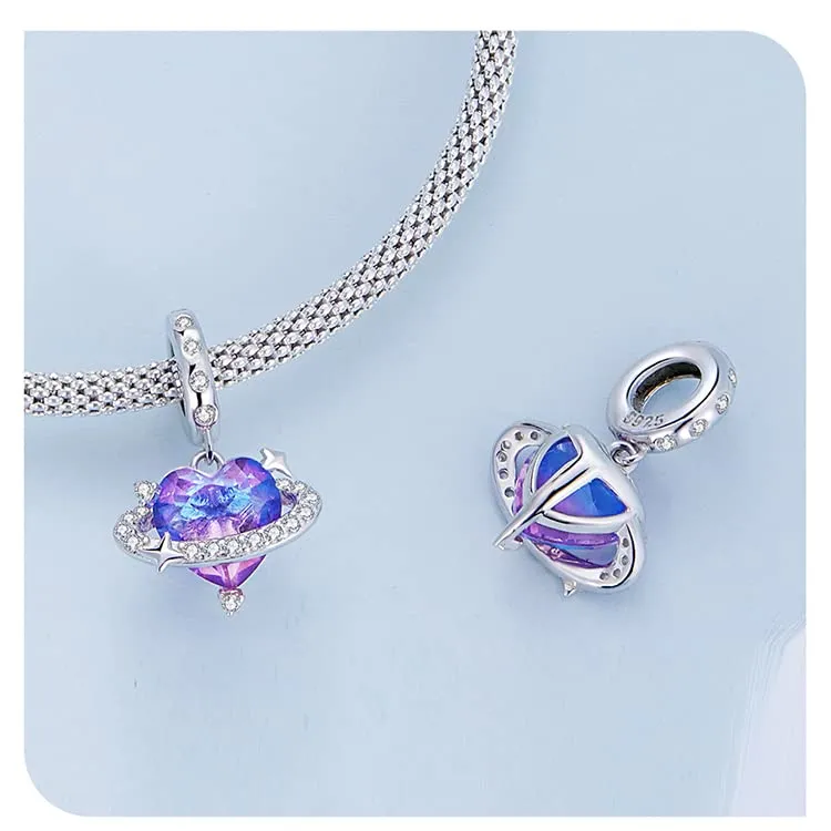 Ciondolo pendente Girly Planet in argento sterling 925 adatto per collana - immagine 5