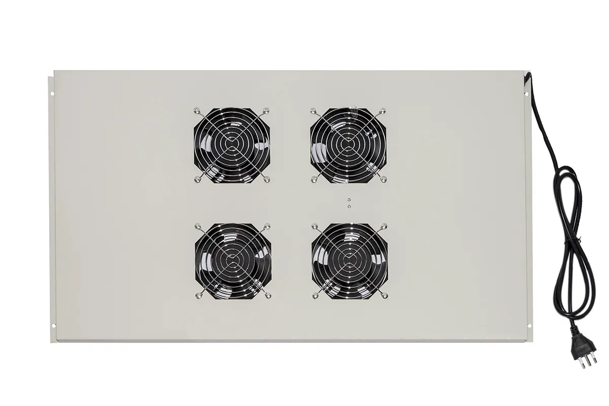 Modulo 4 Ventole A Soffitto Colore Grigio Con Termostato Per Armadi 22/42U Profondi 800-1000 Link - immagine 1