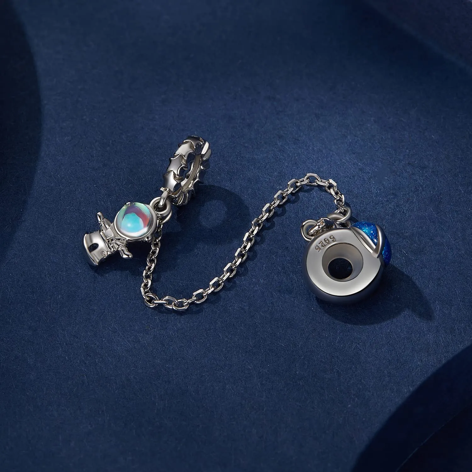 Teleye Ciondolo con catena di sicurezza per astronauta Ciondolo in argento - immagine 5