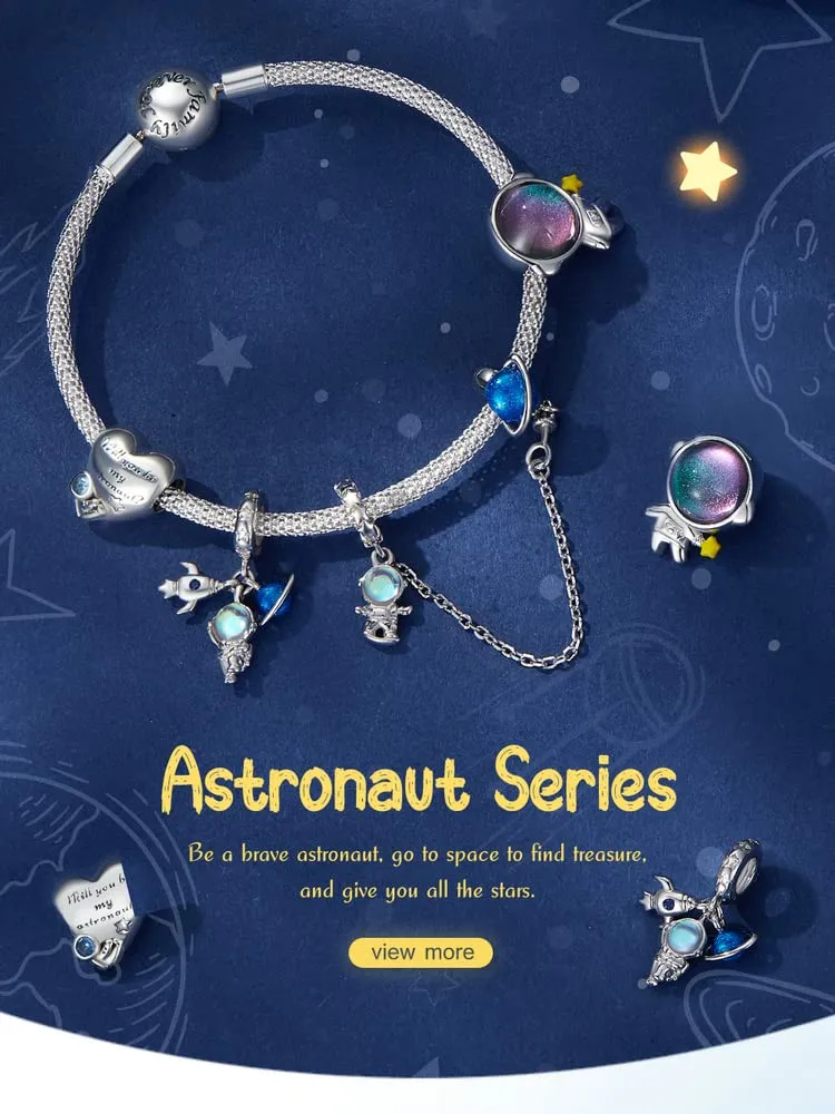 Teleye Ciondolo con catena di sicurezza per astronauta Ciondolo in argento - immagine 6