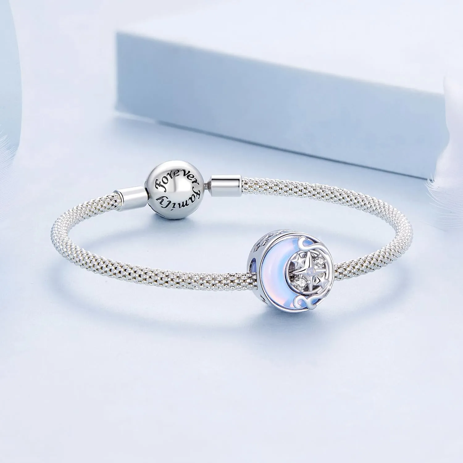 Ciondolo Moon Starburst Charm in argento sterling 925 adatto per collana - immagine 7