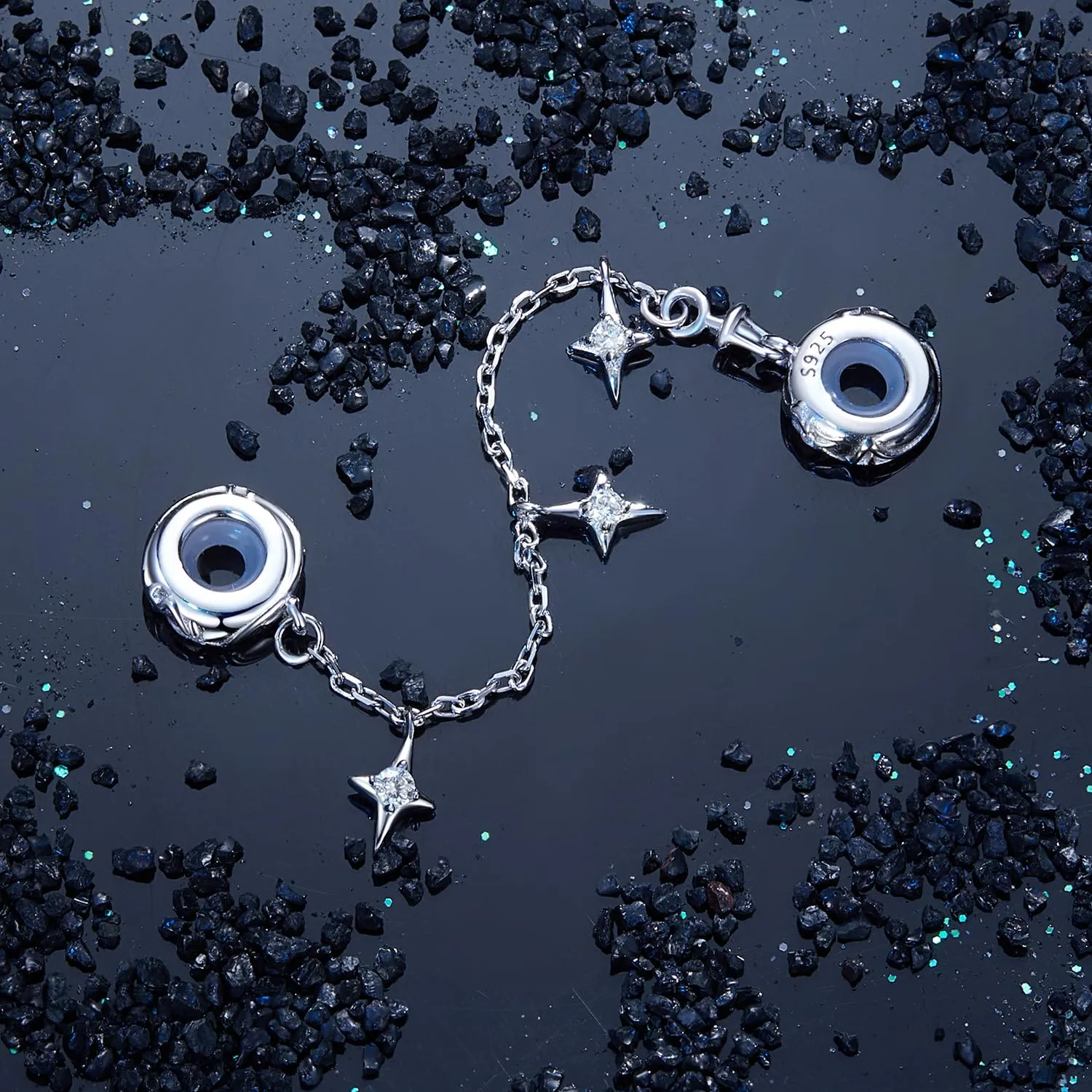 Ciondolo a catena di sicurezza Star Ciondolo in argento sterling 925 adatto - immagine 5