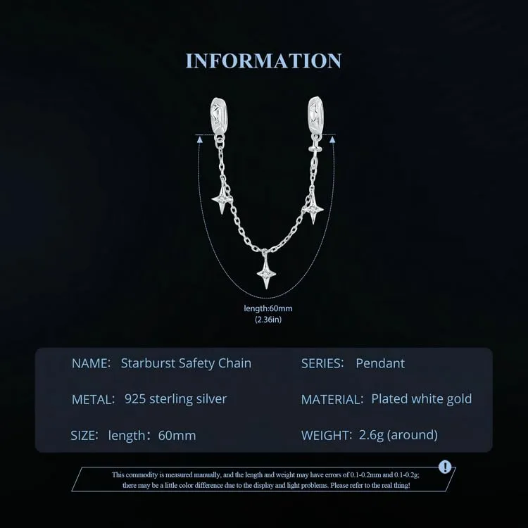 Ciondolo a catena di sicurezza Star Ciondolo in argento sterling 925 adatto - immagine 6