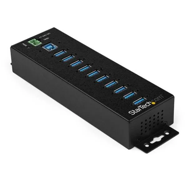 Startech Hub USB 3.0 Industriale A 10 Porte - Adattatore Di Alimentazione Esterno Protezione Esd E Sovratensioni 350W (HB30A10AME) HB30A10AME - immagine 1