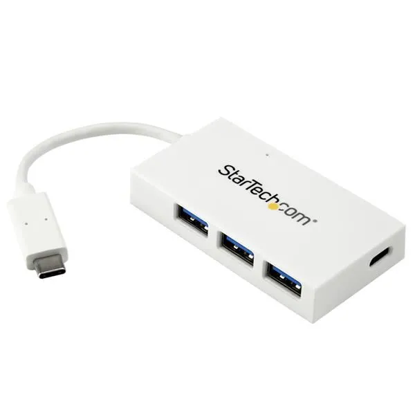Startech Hub Usb-C A 4 Porte USB 3.0 - Perno E Concentratore USB Tipo C Con 1x 3x Usb-A Bianco HB30C3A1CFBW - immagine 1