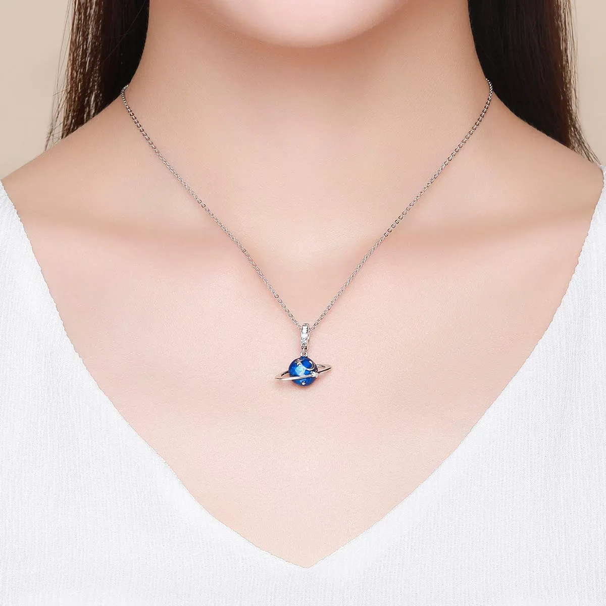 Blue Planet Charm 925 Argento Sterling si adatta Bracciale Most Bracelets - immagine 2