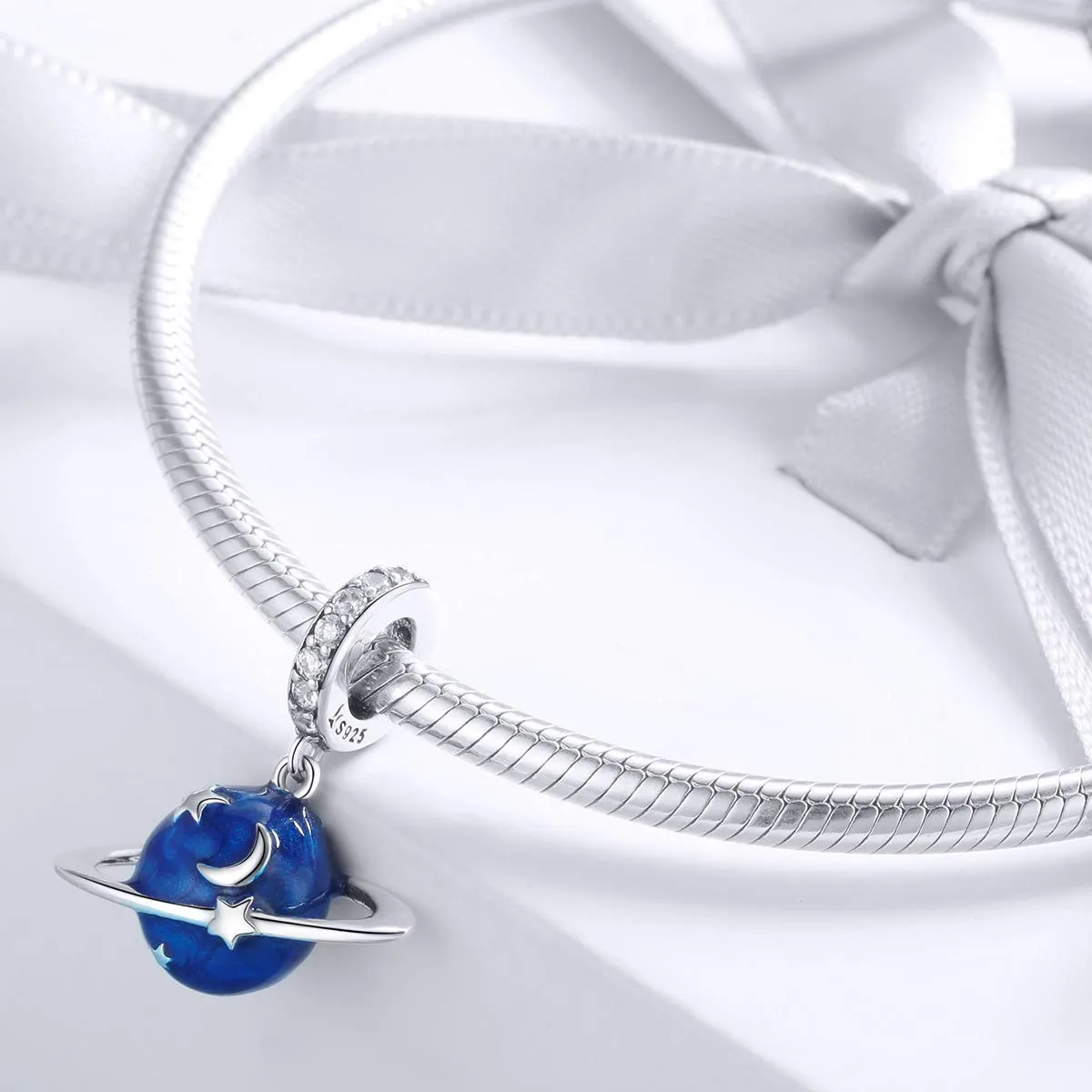 Blue Planet Charm 925 Argento Sterling si adatta Bracciale Most Bracelets - immagine 3