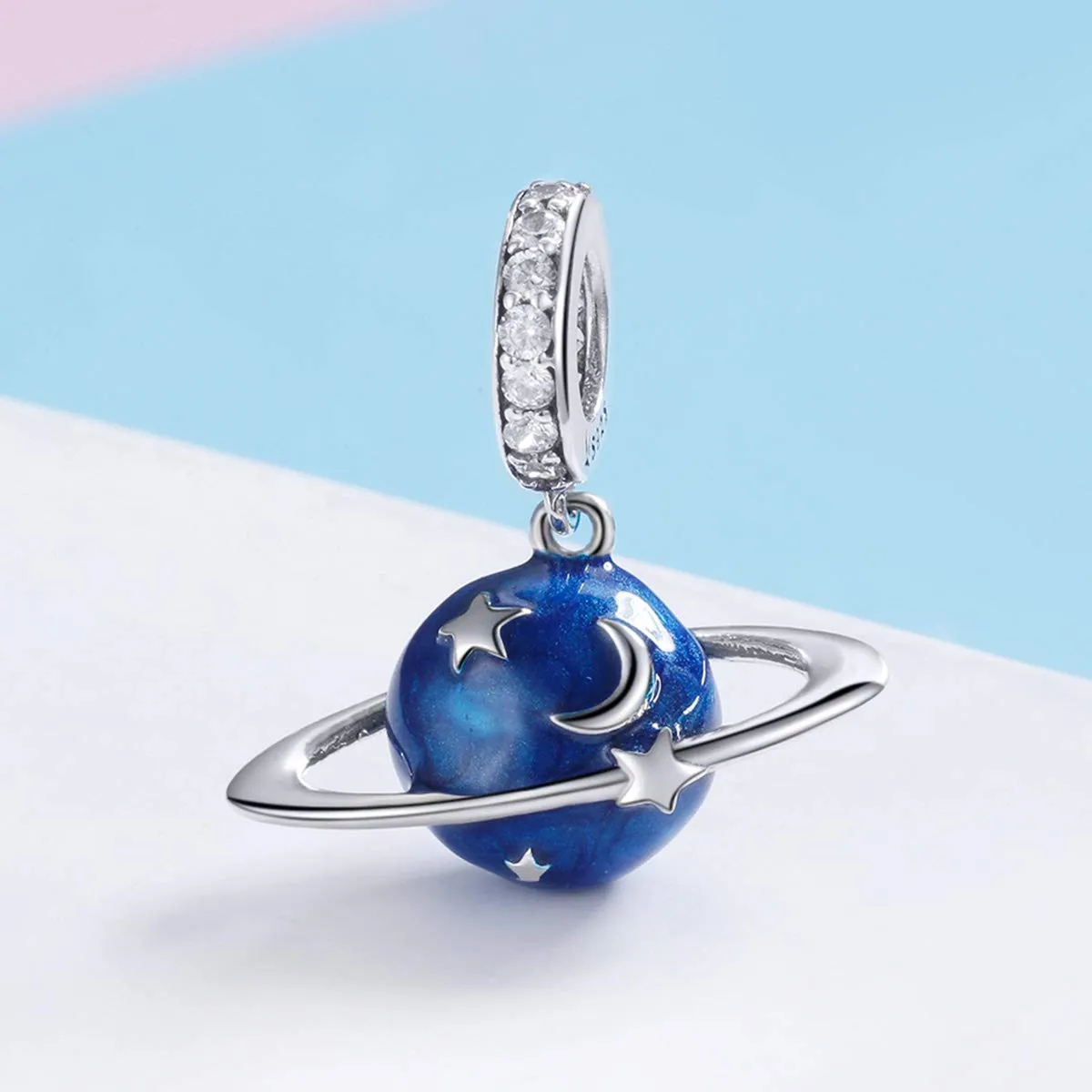 Blue Planet Charm 925 Argento Sterling si adatta Bracciale Most Bracelets - immagine 8