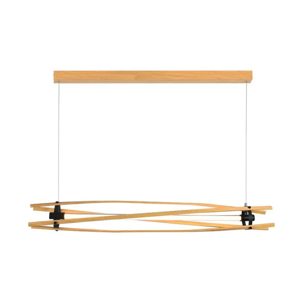V-TAC Lampadario LED con Plafoniera a Sospensione 15W dal Design Moderno in Legno H1150x1200x120mm 3000K - immagine 1