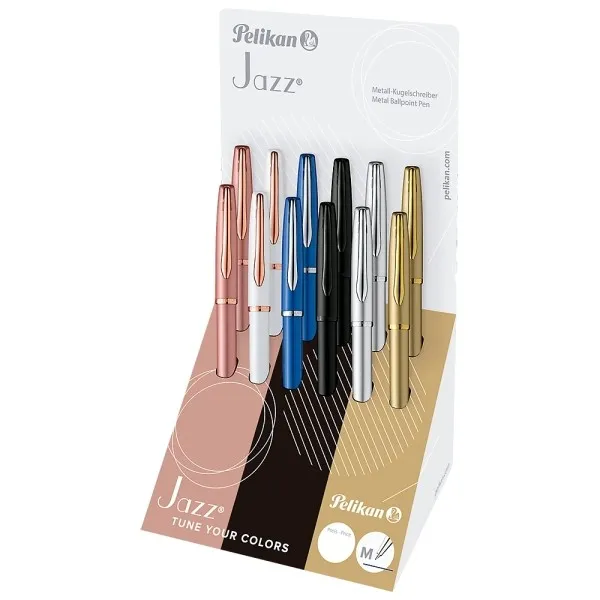 Espositore Pelikan Sfera Jazz Noble Elegance con 12 penne a caricamento a rotazione - Punta media - Design elegante e sofisticato - Confezione regalo inclusa - immagine 1
