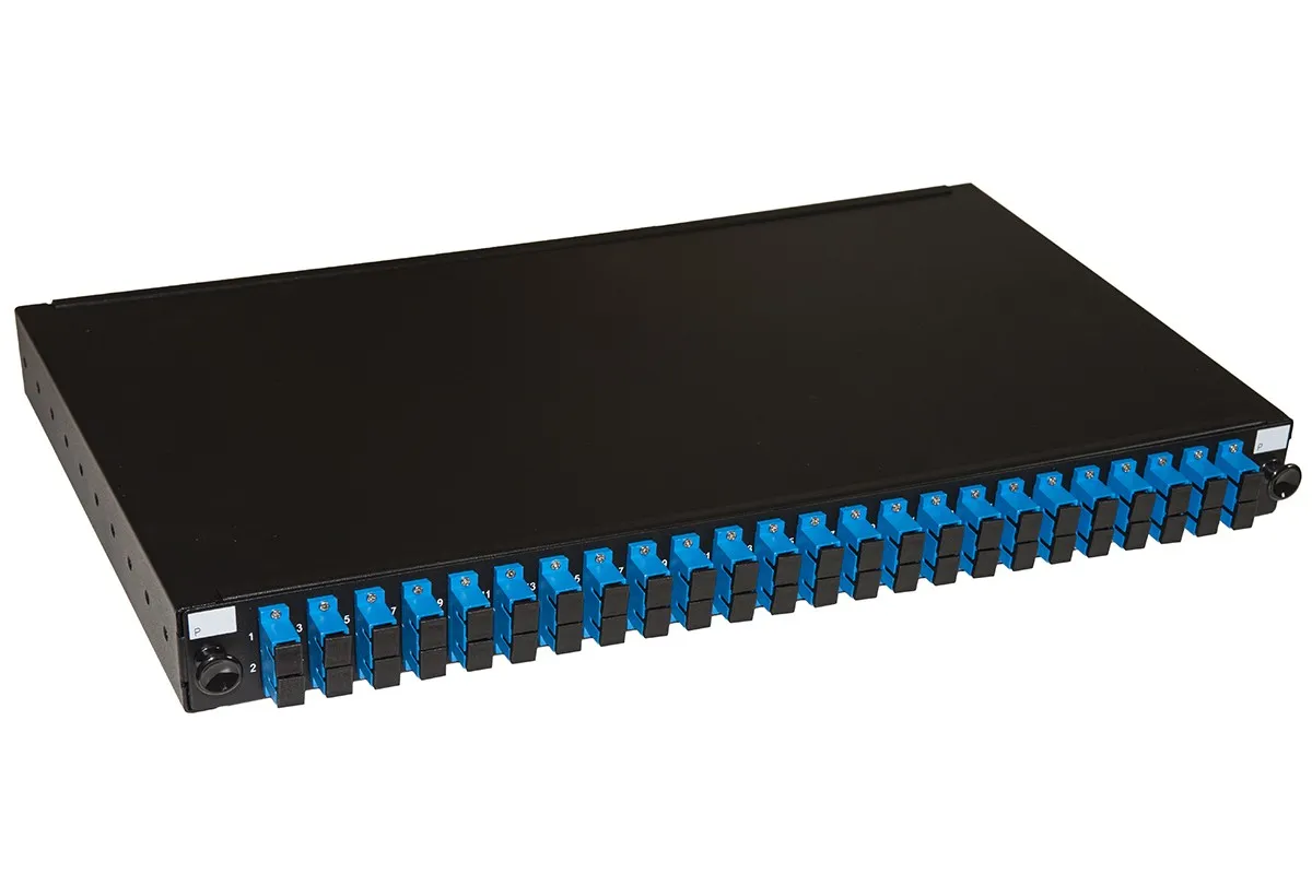 Pannello Fibra Ottica 19 Con 24 Adattatori Sc Duplex Singlemode Profondita' 250 Mm Con Pigtail Installati Colore Nero - immagine 1