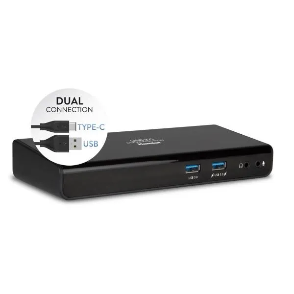 Hamlet Dock Station 300 Type-C USB 3.0 Type A +hdmi+dvi+hub 6 P +lan+audio 2.1 HDOCKS300TC - immagine 1