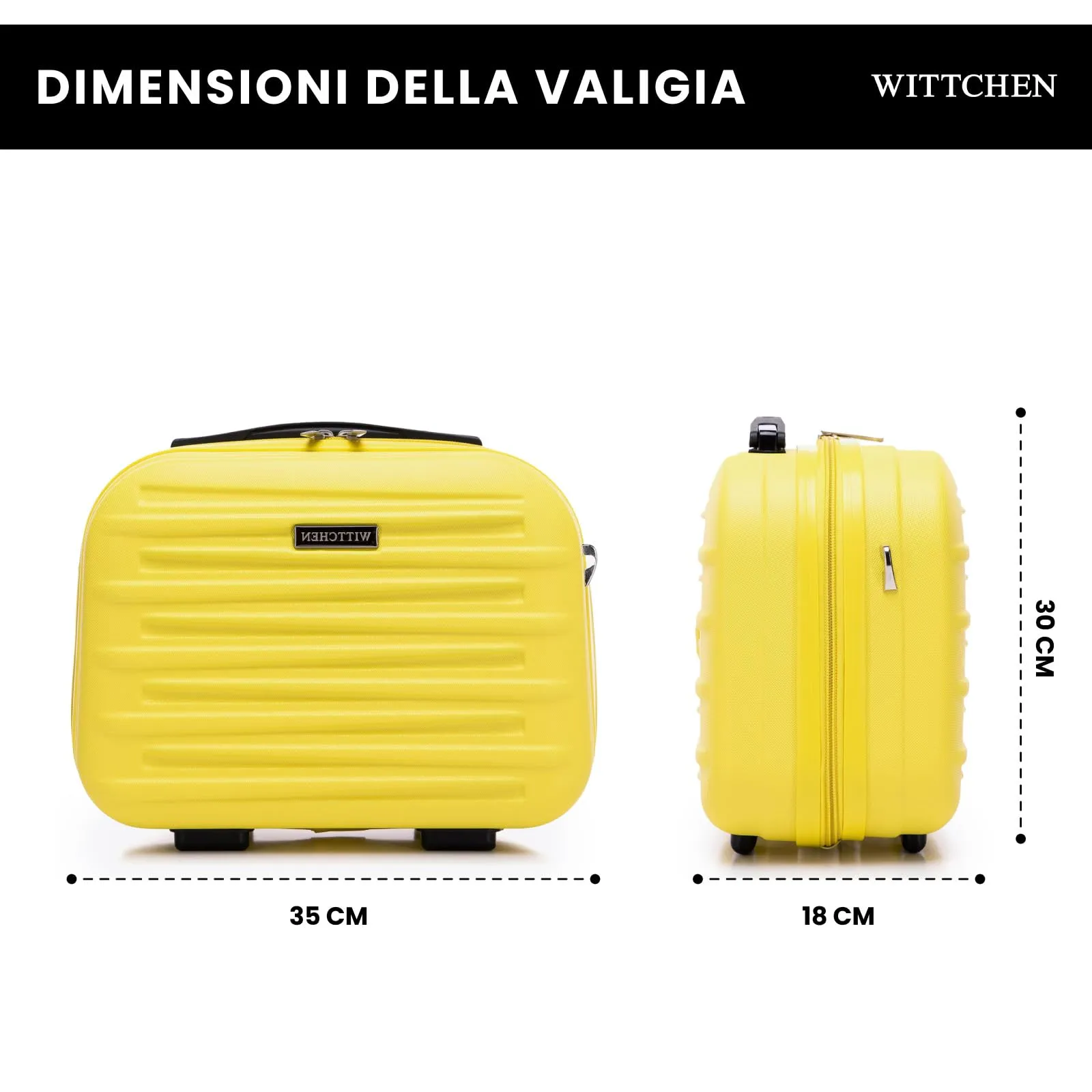 WITTCHEN Skyspeed Line Valigia cosmetica da viaggio Valigia rigida in ABS Borsa da toilette Tracolla da donna Tracolla elastica per bagagli Verde Ryanair/ITA Airways/Wizz Air/Volotea - immagine 2