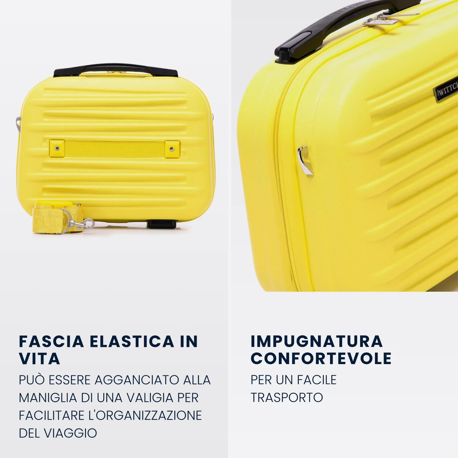WITTCHEN Skyspeed Line Valigia cosmetica da viaggio Valigia rigida in ABS Borsa da toilette Tracolla da donna Tracolla elastica per bagagli Verde Ryanair/ITA Airways/Wizz Air/Volotea - immagine 4