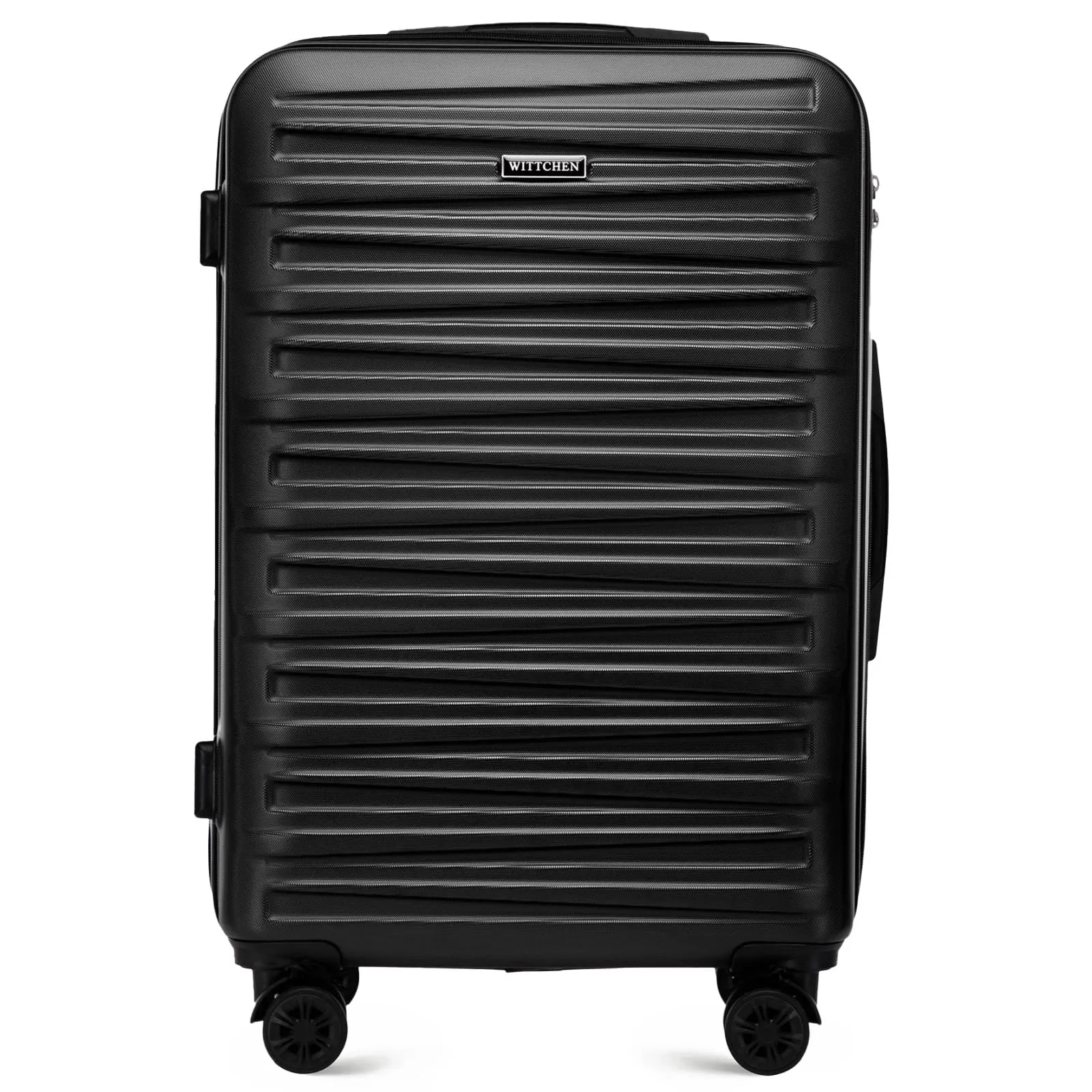 WITTCHEN Skyspeed Line Valigia media rigida con ruote in ABS Trolley medio Valigia da viaggio Serratura a combinazione Manico telescopico 4 ruote Nero Ryanair/ITA Airways/Wizz Air - immagine 1