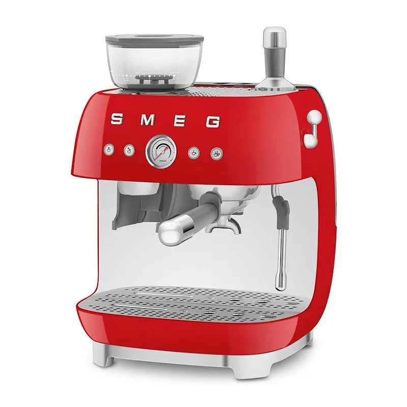 Smeg Macchina da Caffè Espresso Manuale con macinacaffè integrato 50's Style – Rosso LUCIDO – EGF03RDEU - immagine 1