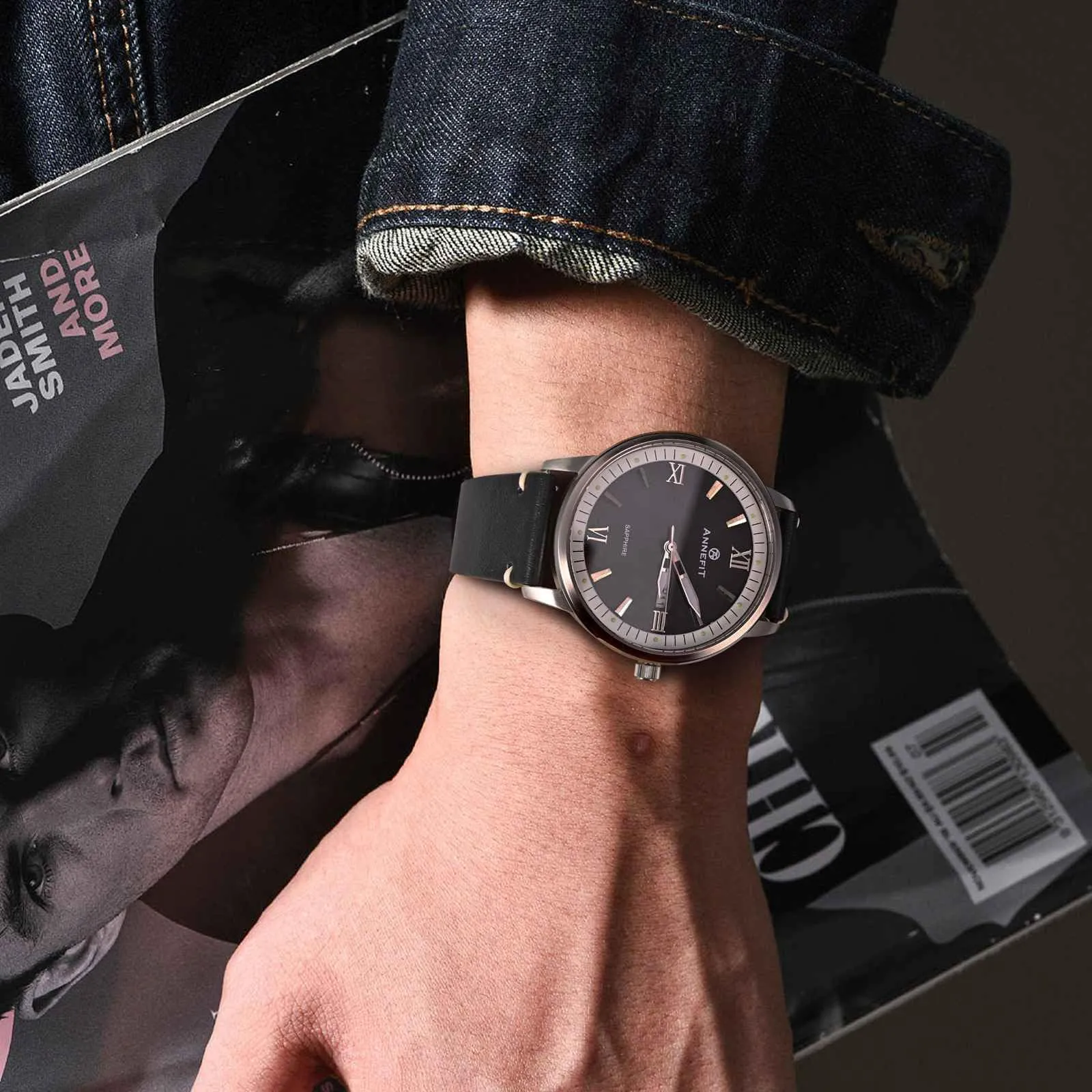 ANNEFIT Vintage Cinturino Orologio per Uomo Donna, Cinturini in Pelle Italiana, Sgancio Rapido, Larghezza della banda 18mm (Nero) - immagine 6