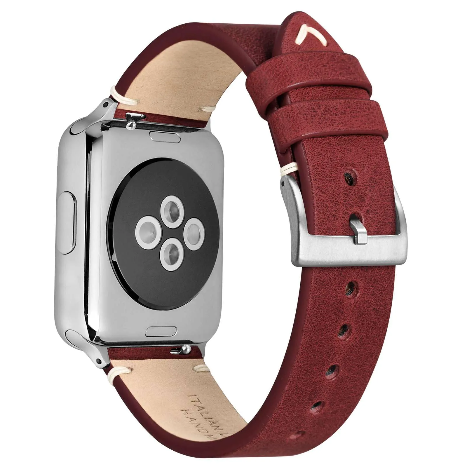 ANNEFIT Vintage Cinturino Orologio per Uomo Donna, Cinturini in Pelle Italiana, Sgancio Rapido, Larghezza della banda 22mm (Rosso) - immagine 8