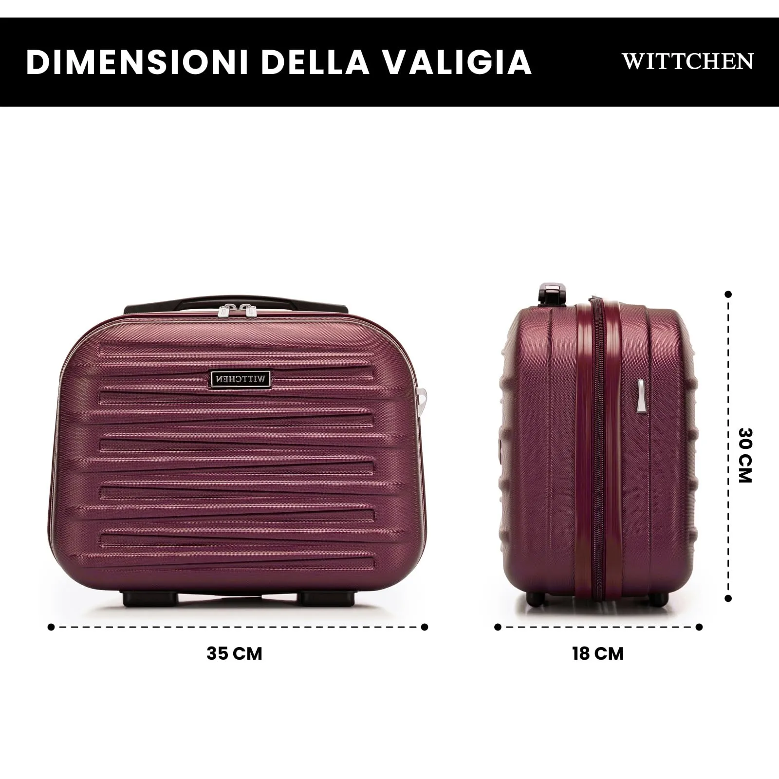WITTCHEN Skyspeed Line Valigia cosmetica da viaggio Valigia rigida in ABS Borsa da toilette Tracolla da donna Tracolla elastica per bagagli Giallo Ryanair/ITA Airways/Wizz Air/Volotea - immagine 2