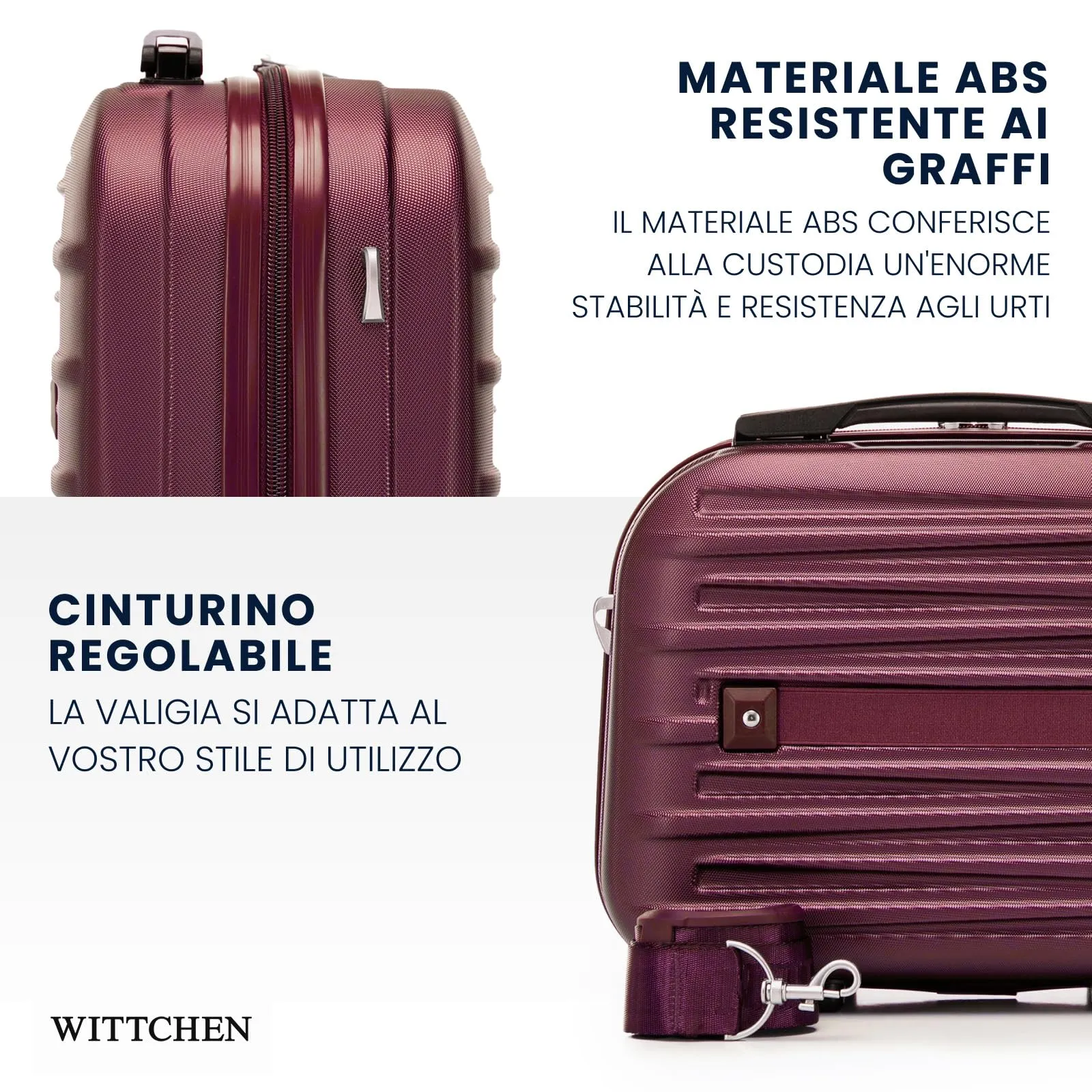 WITTCHEN Skyspeed Line Valigia cosmetica da viaggio Valigia rigida in ABS Borsa da toilette Tracolla da donna Tracolla elastica per bagagli Giallo Ryanair/ITA Airways/Wizz Air/Volotea - immagine 3
