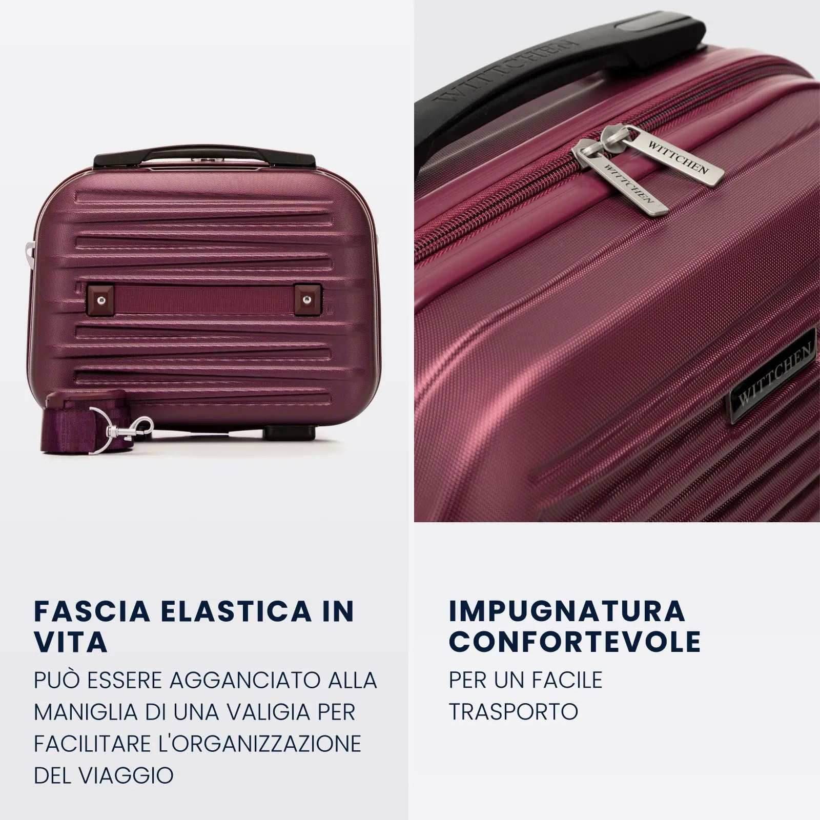 WITTCHEN Skyspeed Line Valigia cosmetica da viaggio Valigia rigida in ABS Borsa da toilette Tracolla da donna Tracolla elastica per bagagli Giallo Ryanair/ITA Airways/Wizz Air/Volotea - immagine 4