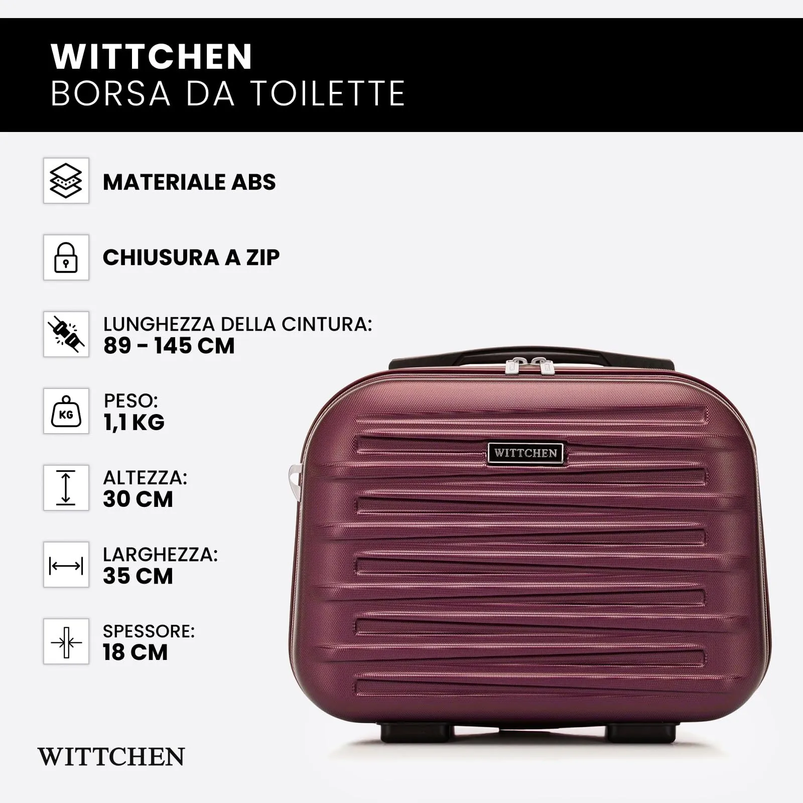 WITTCHEN Skyspeed Line Valigia cosmetica da viaggio Valigia rigida in ABS Borsa da toilette Tracolla da donna Tracolla elastica per bagagli Giallo Ryanair/ITA Airways/Wizz Air/Volotea - immagine 7