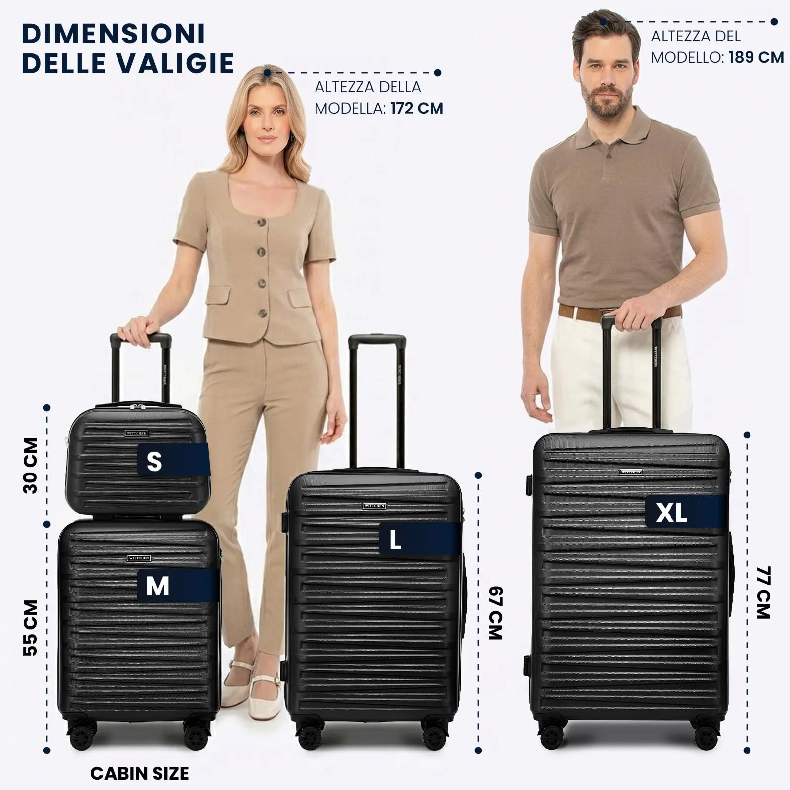 WITTCHEN Skyspeed Line Valigia cosmetica da viaggio Valigia rigida in ABS Borsa da toilette Tracolla da donna Tracolla elastica per bagagli Giallo Ryanair/ITA Airways/Wizz Air/Volotea - immagine 8