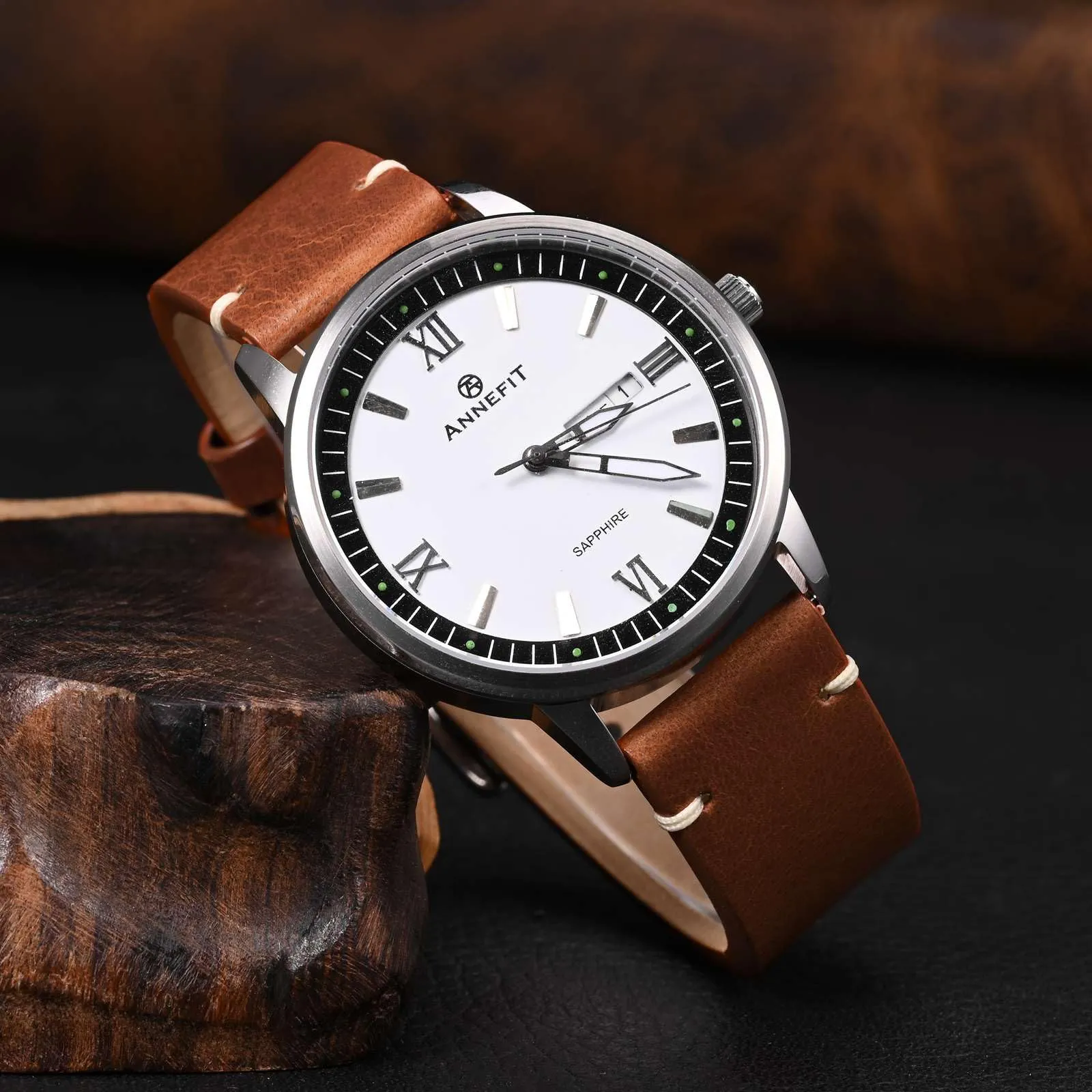 ANNEFIT Vintage Cinturino Orologio per Uomo Donna, Cinturini in Pelle Italiana, Sgancio Rapido, Larghezza della banda 18mm (Marrone) - immagine 2