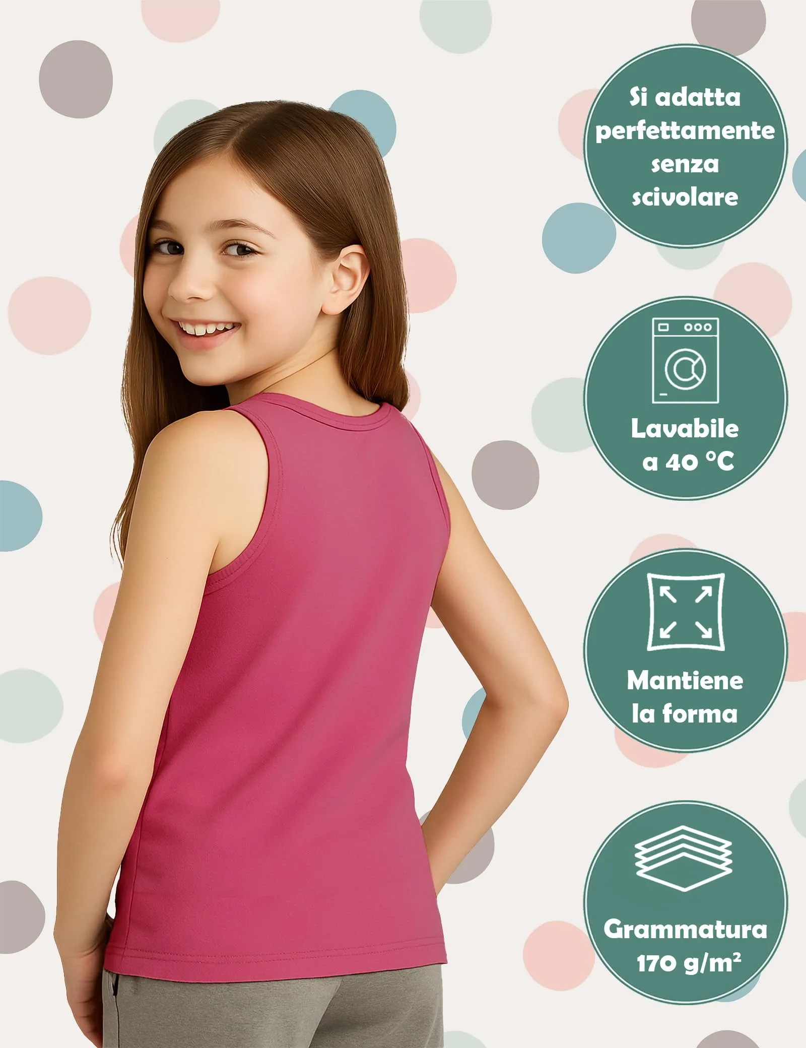 ALPIDEX Canottiera Bambina Set 5 Cotone Intima Bimba Cupcake 7-8 Anni - immagine 5