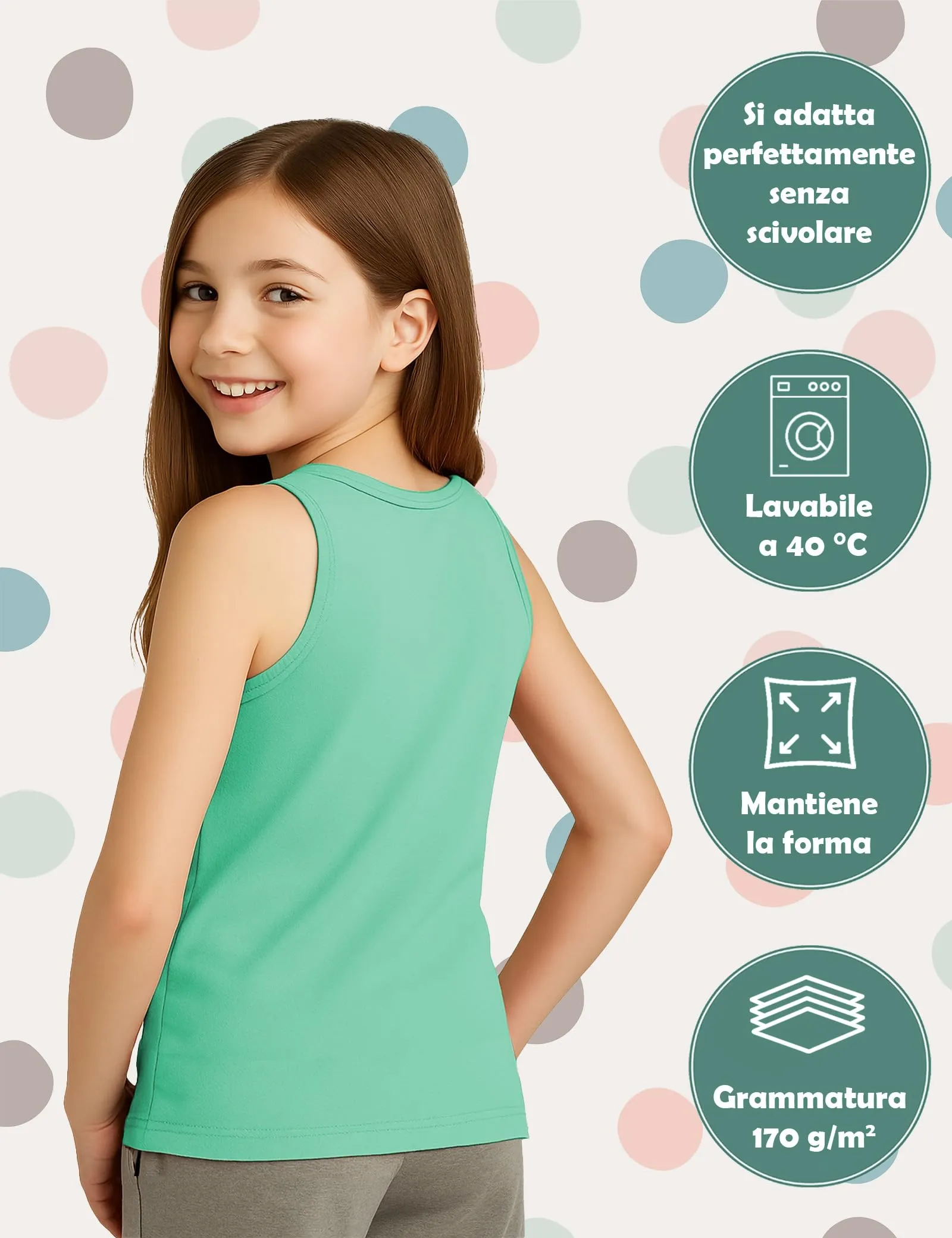 ALPIDEX Canottiera Bambina Set 5 Cotone Intima Bimba Muffin 11-12 Anni - immagine 5